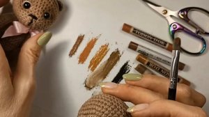Тонировка игрушки амигуруми сухой пастелью