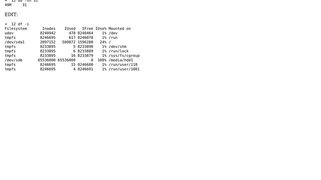 Filesystem - No space left error, but there is space смотреть онлайн