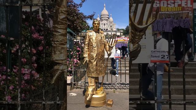 Gold man in Sacré-Cœur Basilica in PARIS FRANCE