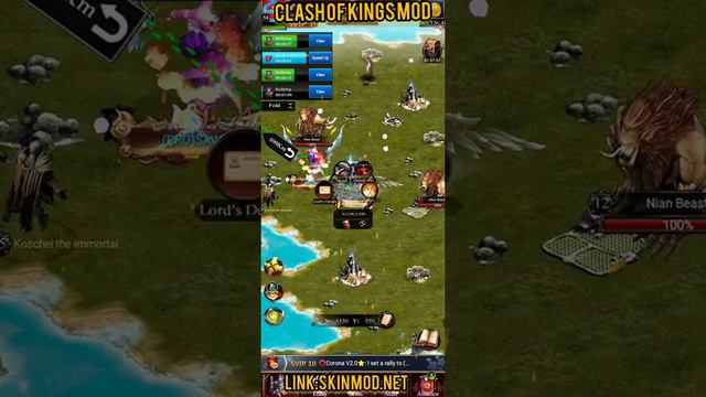 Clash of kings Skin Mod | Kingdom 1 rallies | New skins and Update