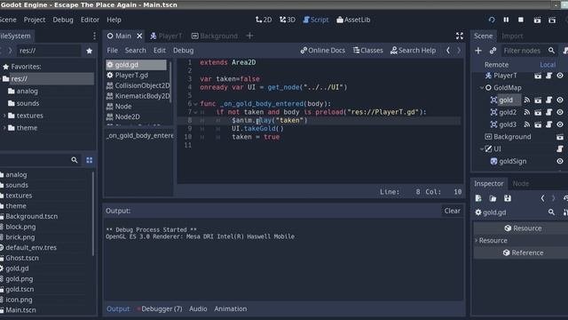 Godot 3 Подсчет собранных золотых куч
