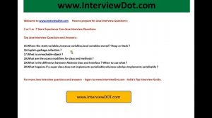 3 Years Experience Top Core Java  Interview Questions Part 2