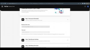 How to setup TikTok business center account