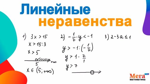 Линейные неравенства | Неравенства с одной переменной | Математика 8 класс | МегаШкола смотреть онлайн
