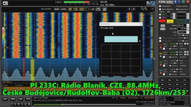 19.05.2021 15:29UTC, [Es], Radio Blanik, Чехия, 1726км