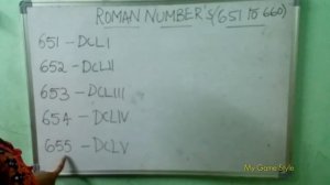 Roman Numbers 651 to  660 | Roman Numeral