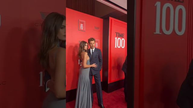 Kaia Gerber and Austin Butler at the “ Time 100” red carpet in April. #kaiagerber #austinbutler