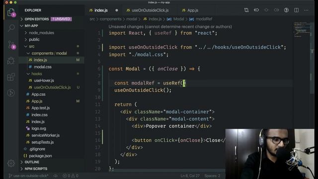 [#4] How to Detect Outside click using Custom Hooks | Mastering Custom Hook in React [Hindi /Urdu] смотреть онлайн
