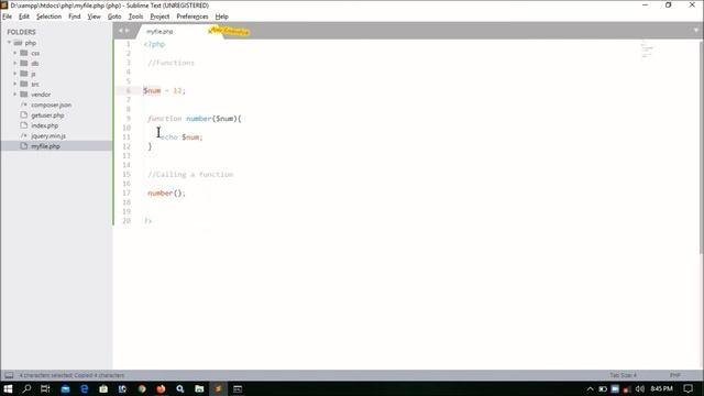 Php Functions Part-23 | User Defined Function | Parameters