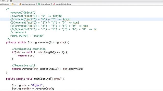 Java Program to Reverse a String using Recursion смотреть онлайн