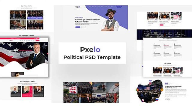 Pxieo - Political PSD Template | Themeforest Website Templates and Themes смотреть онлайн