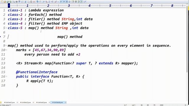 COREJAVA || JAVA-8 FEATURES || Session=5 || map() method int,Stringdata || BY MR.RATAN || 733088669