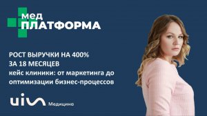 Рост выручки на 400% за 18 месяцев. Кейс клиники. Дина Андреева, МЕДПЛАТФОРМА