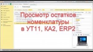 Просмотр остатков номенклатуры в УТ11, КА2, ERP2