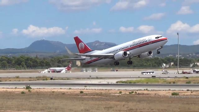 Meridiana Boeing B737-300 takeoff in Palma de Mallorca! (Full HD!) смотреть онлайн
