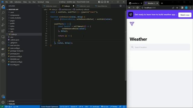 Build a Weather App with Next.js, TypeScript, Debounce and Tailwind CSS