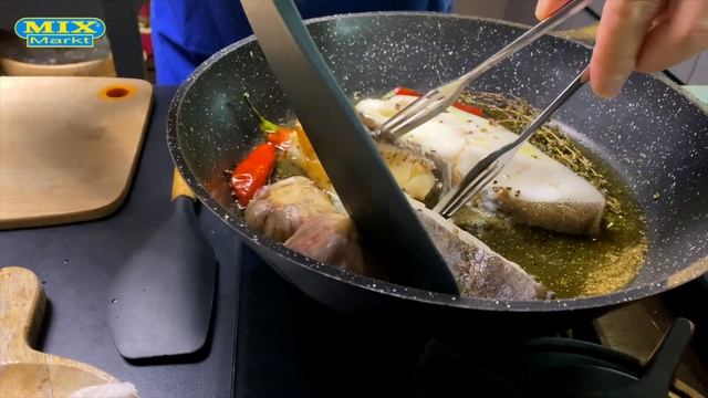Палтус на сковородке  // рецепты от Стаса из Mix Markt