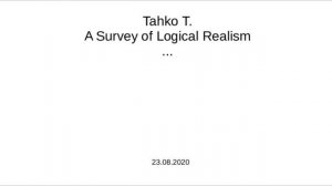 20200823: Илья Гущин о работе Т. Тахко "Обзор логического реализма"