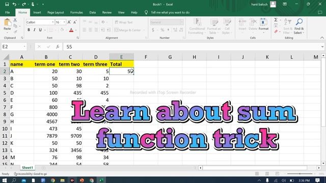 Learn How to use Sum function in Excel with 1 shortcut key |#ExcelTips #ExcelShortcuts #Tariq Tech