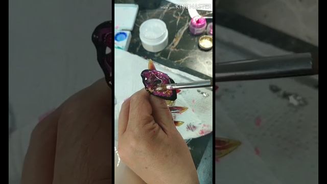 Кольцо из геля!Моделируем ногти и кольцо в одном стиле??