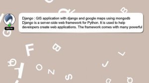 Django : GIS application with django and google maps using mongodb