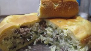ЗАЛИВНОЙ ПИРОГ С КАПУСТОЙ И МЯСОМ