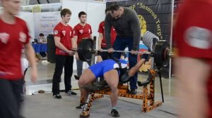 Наталья Трухина. Жим лежа 3 подход. Золотой Тигр 8