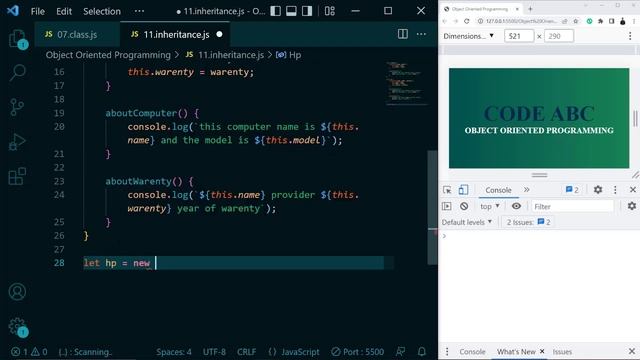 Object Oriented Programming Bangla #11 Class Inheritance in javascript || Advanced Topic