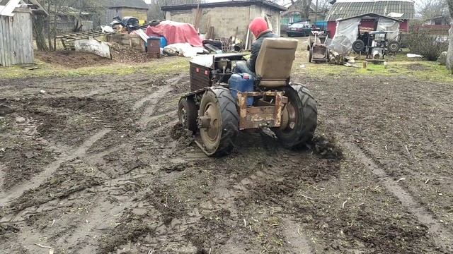 Самодельный минитрактор на гусеничном ходу ч.2 смотреть онлайн