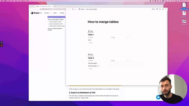 How to merge tables in Notion
