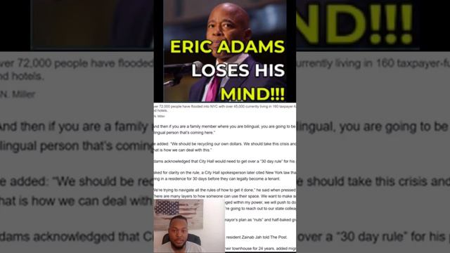 Mayor Eric Adams Suggests that Illegal Immigrants be Housed with Everyday Residents