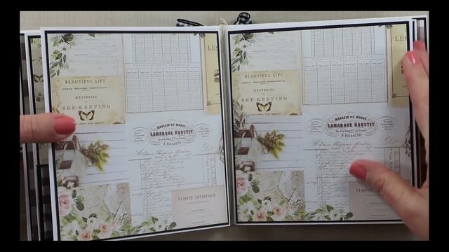 Vintage Everyday Beauty Scrapbook Album Flip Through Polly's Paper Studio Prima смотреть онлайн