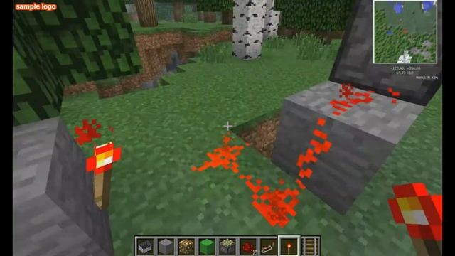 Minecraft механизм - дверь основанная на вагонетке и поршнях. смотреть онлайн