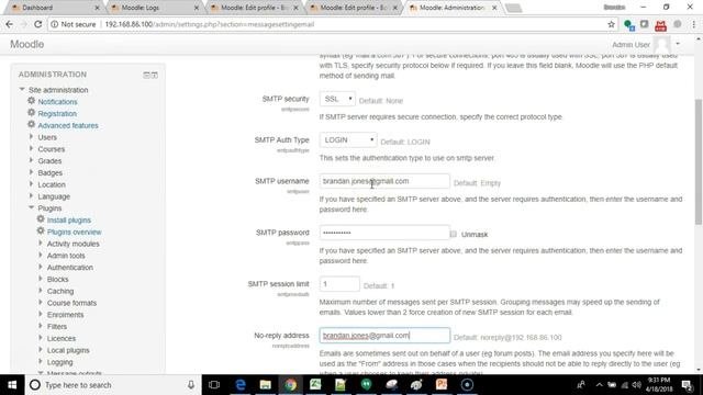 Configure Outgoing Email In Moodle