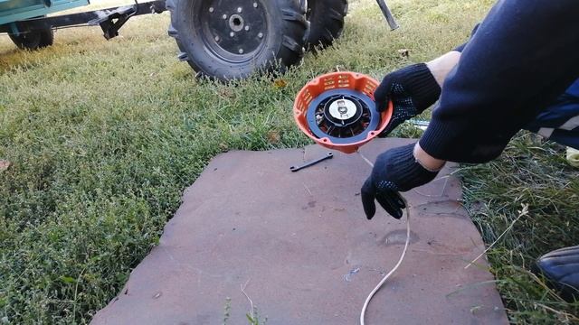 Ремонт стартера мотоблока. Замена шнура. смотреть онлайн