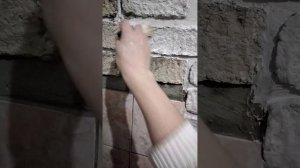 #Обделка стены возле печи # 1часть #Кирпичики пошли в дело!!!