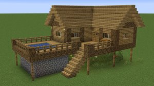 Майнкрафт - Как построить стартовый дом из дуба. Minecraft