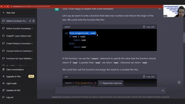 Learn Python with ChatGPT:  Function in Python, parameters versus arguments and return (Part 2)