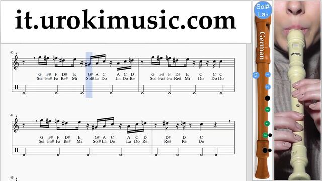 Corso di Flauto Dolce G. Super Mario Bros - Theme Tablature Tab um-a276