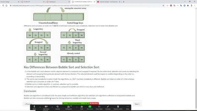 C++  PROGRAMMING,  sorting algorithm comparison between Bubble sort and selection sort