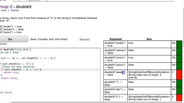 Codingbat - doubleX (Java)