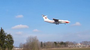 Заход на посадку Ил-76 ВВС Беларуси в Мачулищах