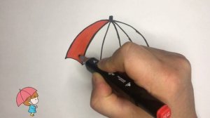 Зонтик рисунок для детей,Umbrella drawing for children,Раскраска для детей
