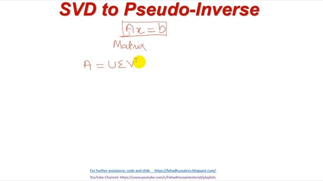 Tutorial 30: Pseudo Inverse vs Singular Value Decomposition | Pseudo Inverse of a Matrix смотреть онлайн