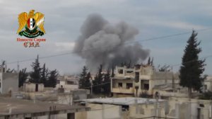 Сирия. Авиаудар по укрытиям террористов в городе Аль-Ганту