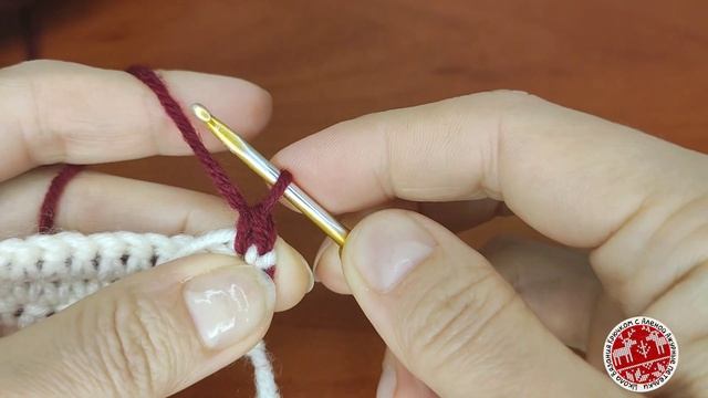 Жаккард крючком. 1 способ. Столбики без накида