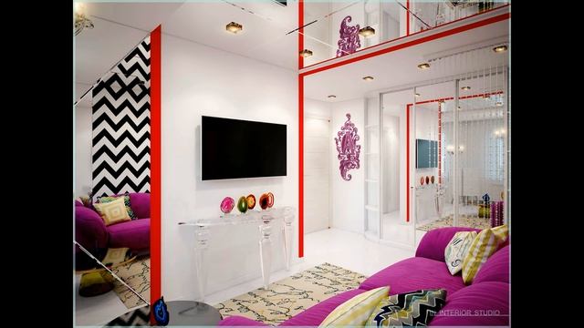 Дизайн интерьера. Апартаменты в стиле Поп Арт. Москва. смотреть онлайн