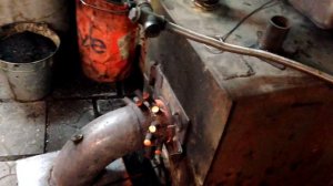 Печь на отработке + твердотопливный котел / Oil burner + firewood boiler