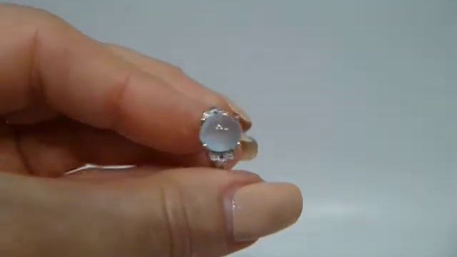 Кольцо с натуральным аквамарином в огранке овал кабошон Размер 16.25 Серебро 925 смотреть онлайн