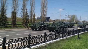 Репетиция парада ко дню Победы.Проспект Победы в Курске, 5 мая 2021 г.